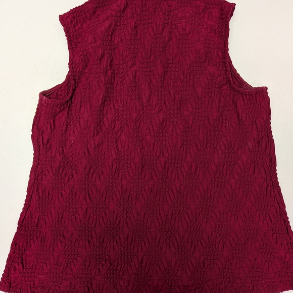 Attitudes by Renee Sleeveless V-Neck Blouse in Berry - Picture 6 of 6